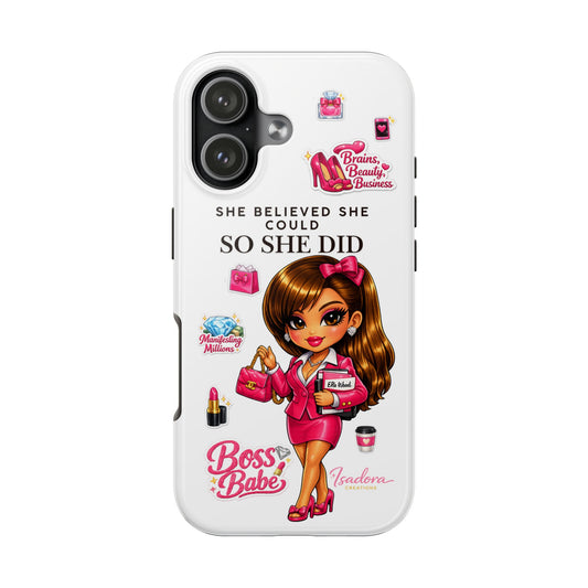 She Believed She Could So She Did Phone Case — Boss Babe Tough Phone Case